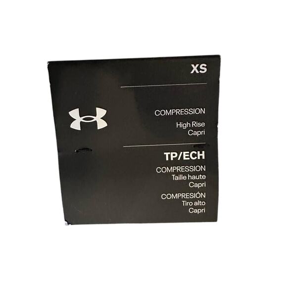 NWT Under Armour Compression Leggings Womens XS Gray Midrise Capri Logo - Picture 2 of 3